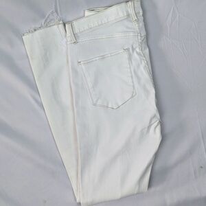 AYR Jean Skinny Stretch Ankle High Rise Distressed Ripped Zip Fly White 31 NWT